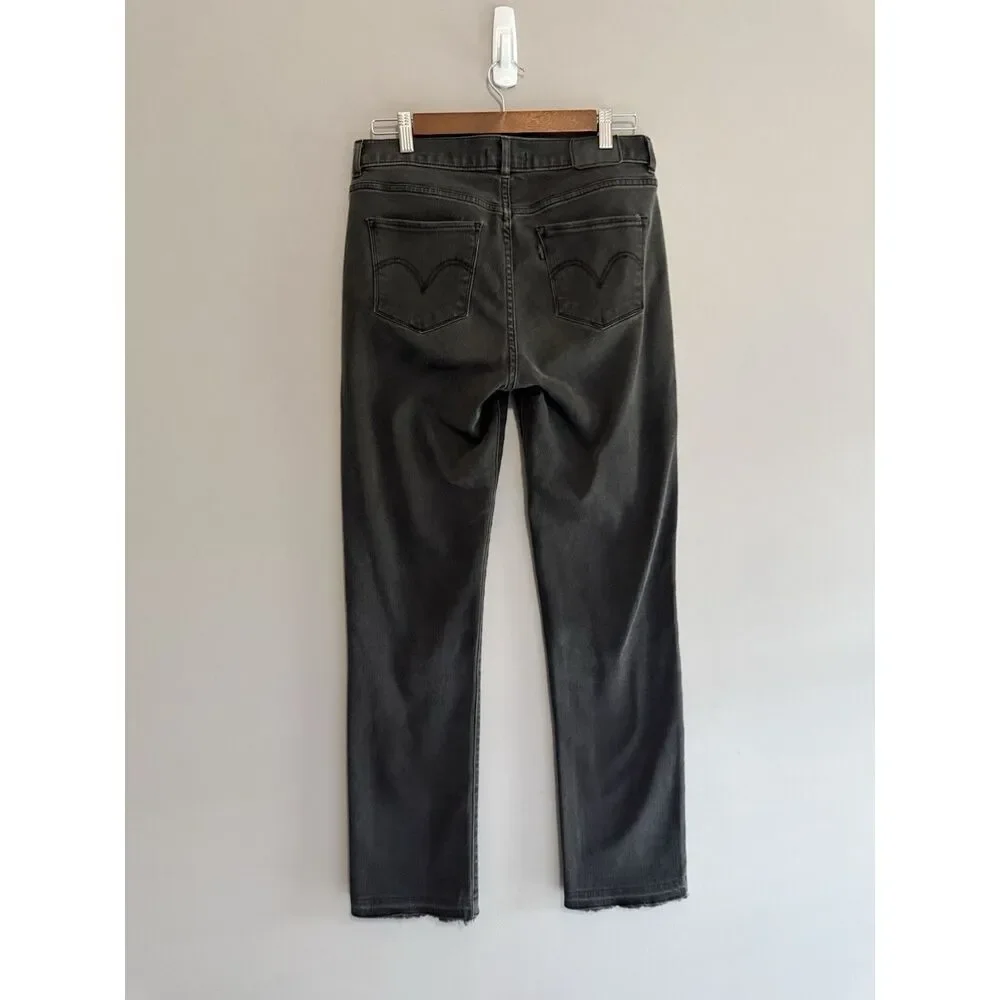 Levi's Classic Straight Jeans Charcoal Black Gray Stretch Denim High Rise 28/6
